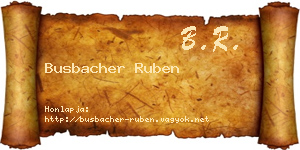 Busbacher Ruben névjegykártya